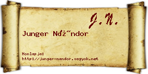 Junger Nándor névjegykártya
